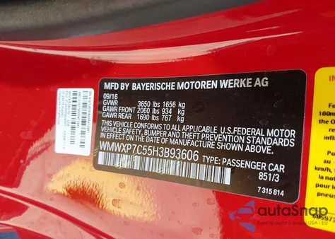 2017 Mini Hardtop Cooper S from USA, damaged, VIN WMWXP7C55H3B93606